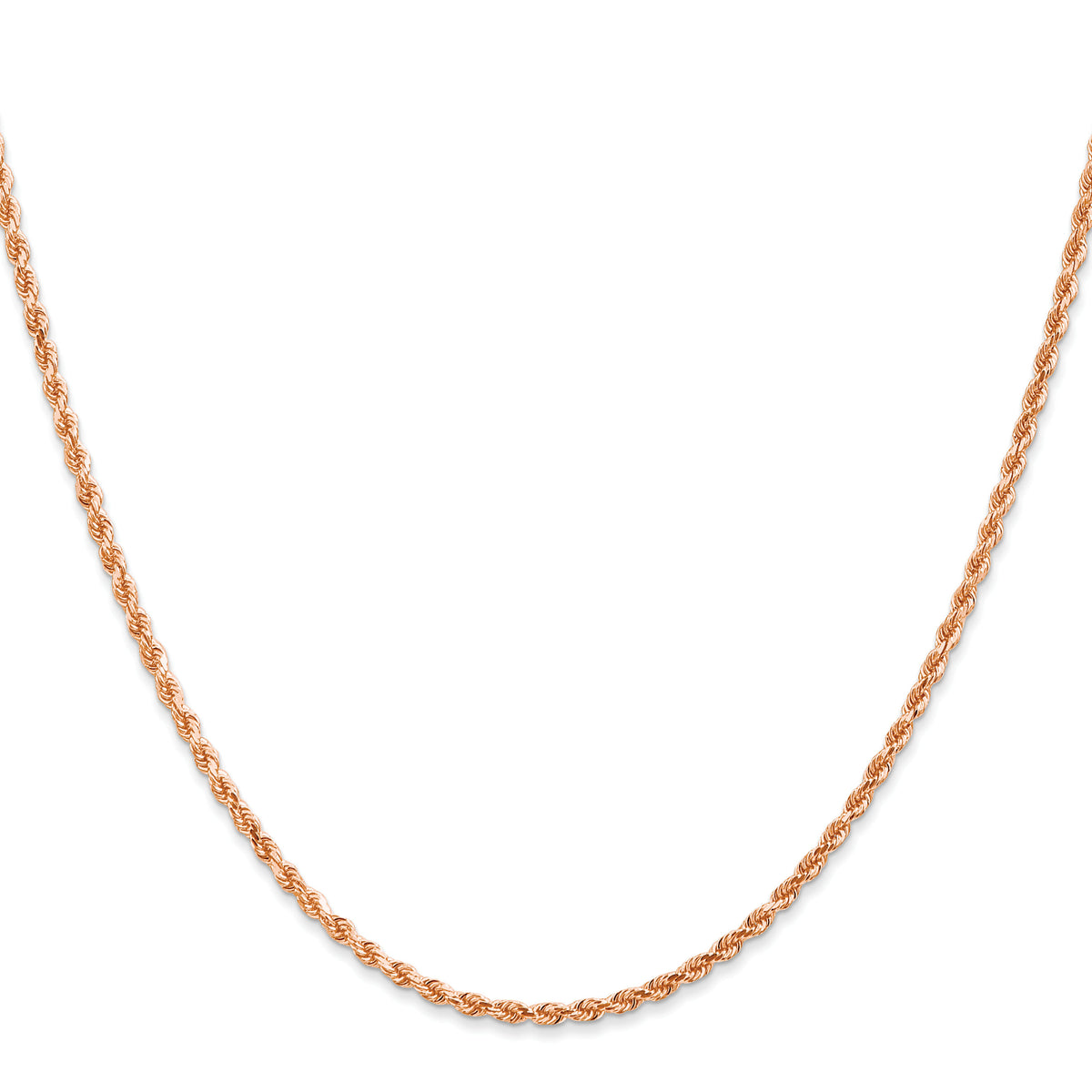 14k Rose Gold 2mm D/C Rope with Lobster Clasp Chain-016R-30