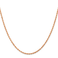 14K Rose Gold 30 inch 2mm Diamond-cut Rope with Lobster Clasp Chain-016R-30