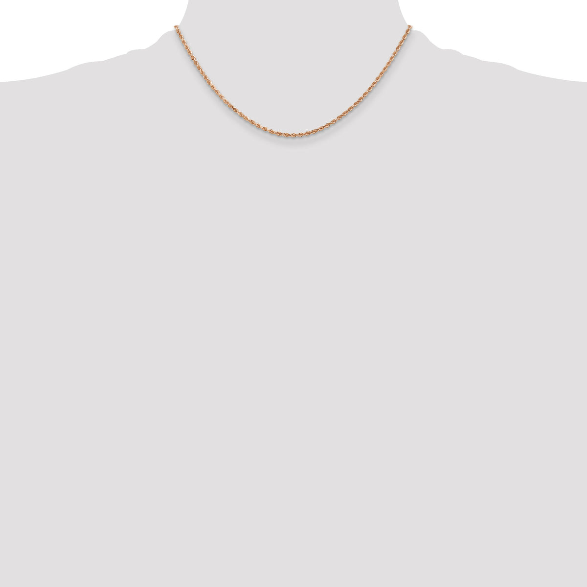 14k Rose Gold 2mm D/C Rope with Lobster Clasp Chain-016R-16