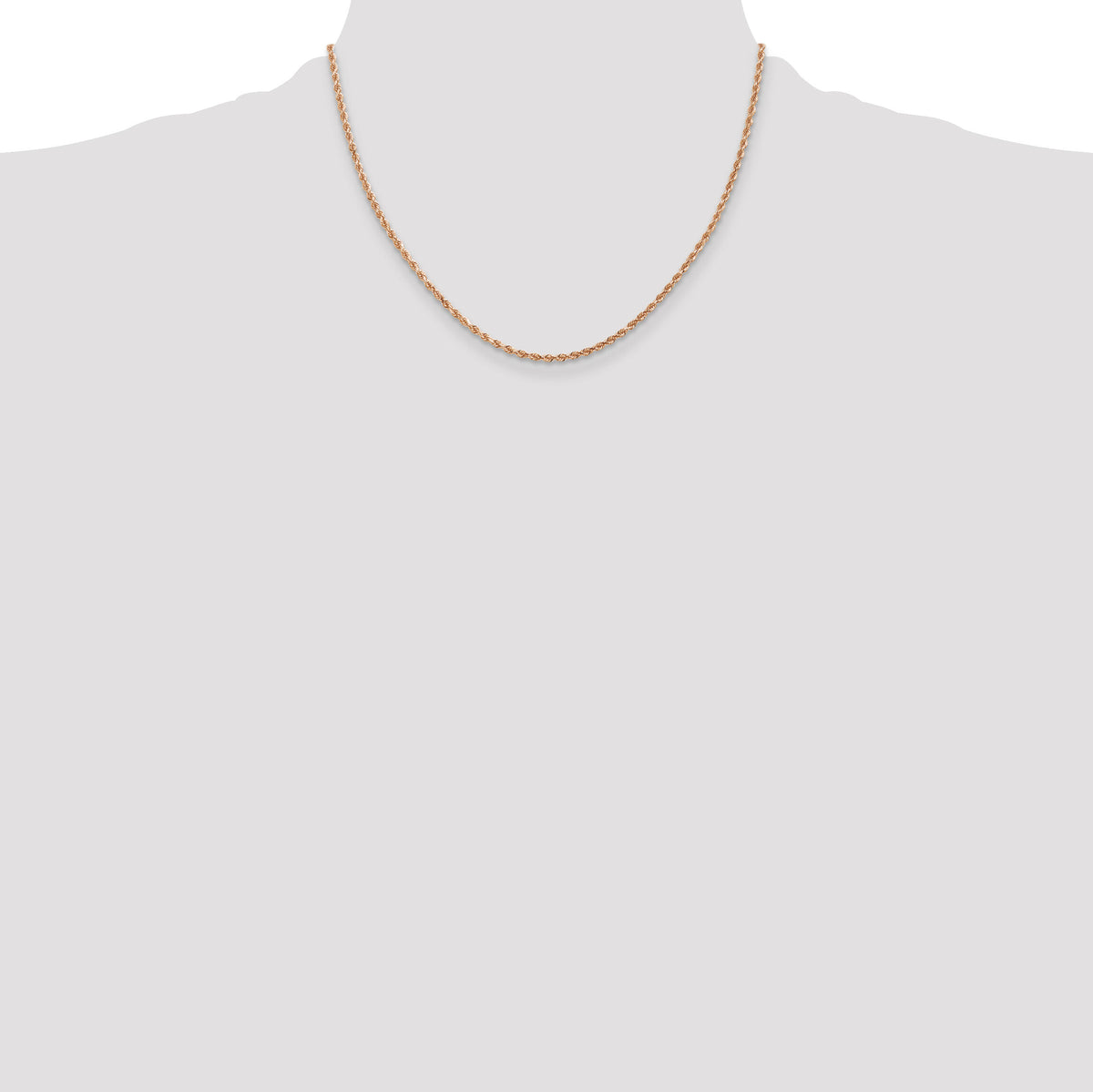 14k Rose Gold 2mm D/C Rope with Lobster Clasp Chain-016R-18