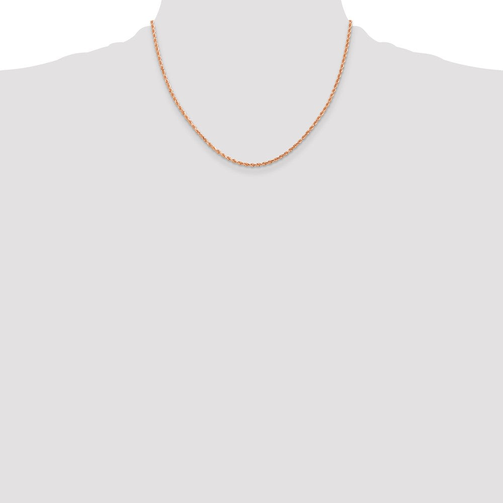 14K Rose Gold 18 inch 2mm Diamond-cut Rope with Lobster Clasp Chain-016R-18