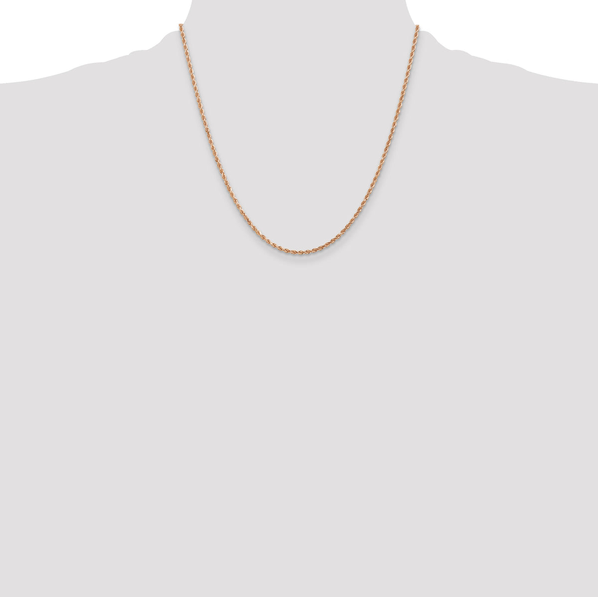14k Rose Gold 2mm D/C Rope with Lobster Clasp Chain-016R-20