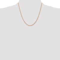 14K Rose Gold 20 inch 2mm Diamond-cut Rope with Lobster Clasp Chain-016R-20