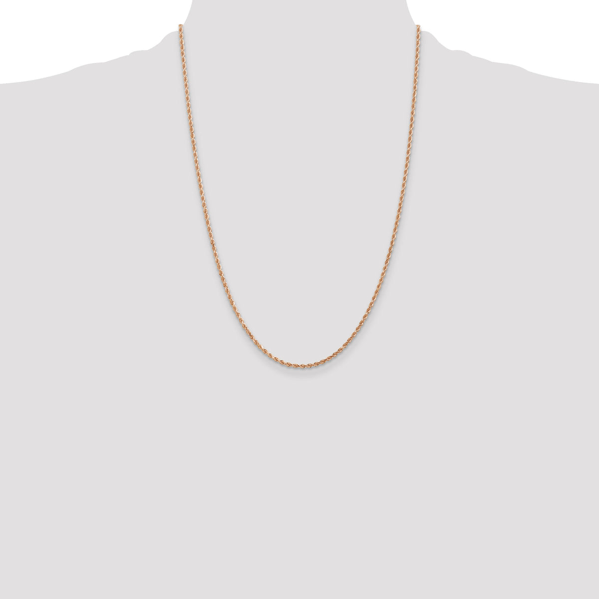 14k Rose Gold 2mm D/C Rope with Lobster Clasp Chain-016R-24