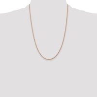 14k Rose Gold 2mm D/C Rope with Lobster Clasp Chain-016R-24