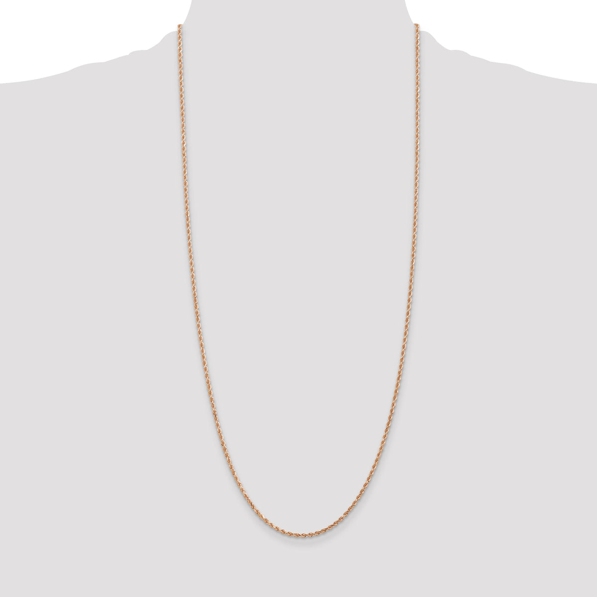 14k Rose Gold 2mm D/C Rope with Lobster Clasp Chain-016R-30
