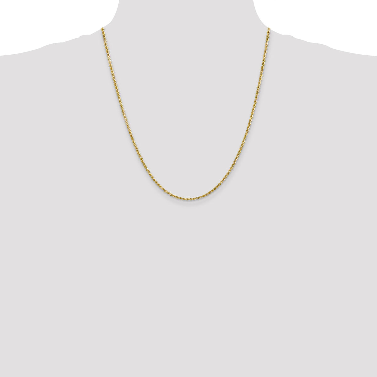 14k 2.25mm Regular Rope Chain-016S-22