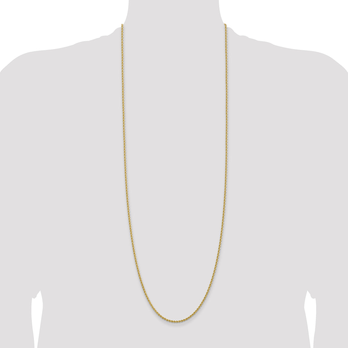 14k 2.25mm Regular Rope Chain-016S-36