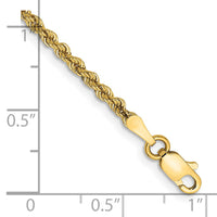 14k 2.25mm Regular Rope Chain-016S-8