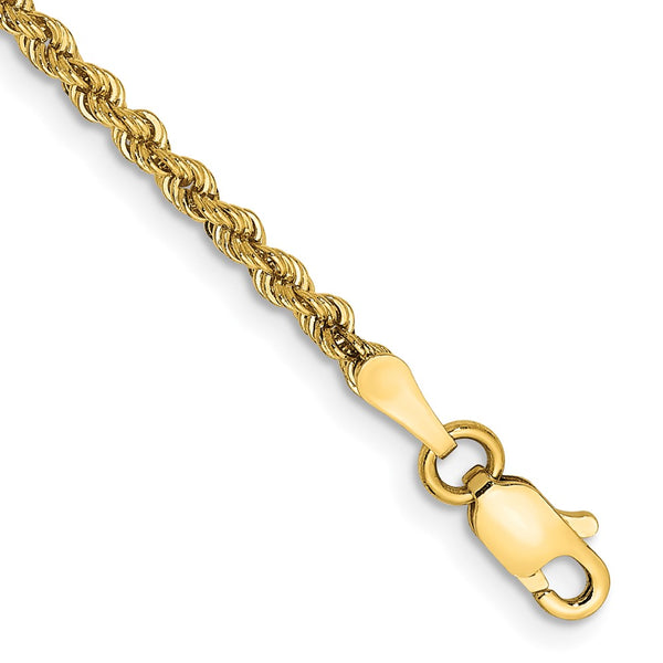 14K 10 inch 2.25mm Regular Rope with Lobster Clasp Anklet-016S-10