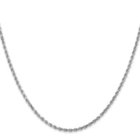 14k White Gold 2mm D/C Rope with Lobster Clasp Chain-016W-16