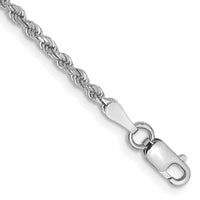 14k White Gold 2mm Diamond-cut Rope Chain Anklet-016W-9