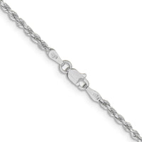 14k White Gold 2mm Lightweight D/C Rope with Lobster Clasp Chain-016WHL-16