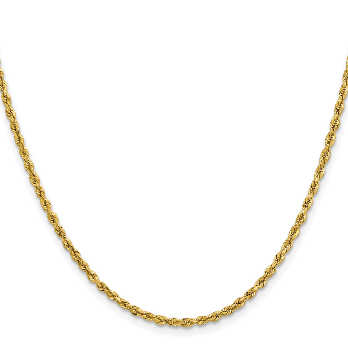 14k 2.3mm Lightweight D/C Rope with Lobster Clasp Chain-018HL-18