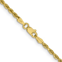 14k 2.3mm Lightweight D/C Rope with Lobster Clasp Chain-018HL-22