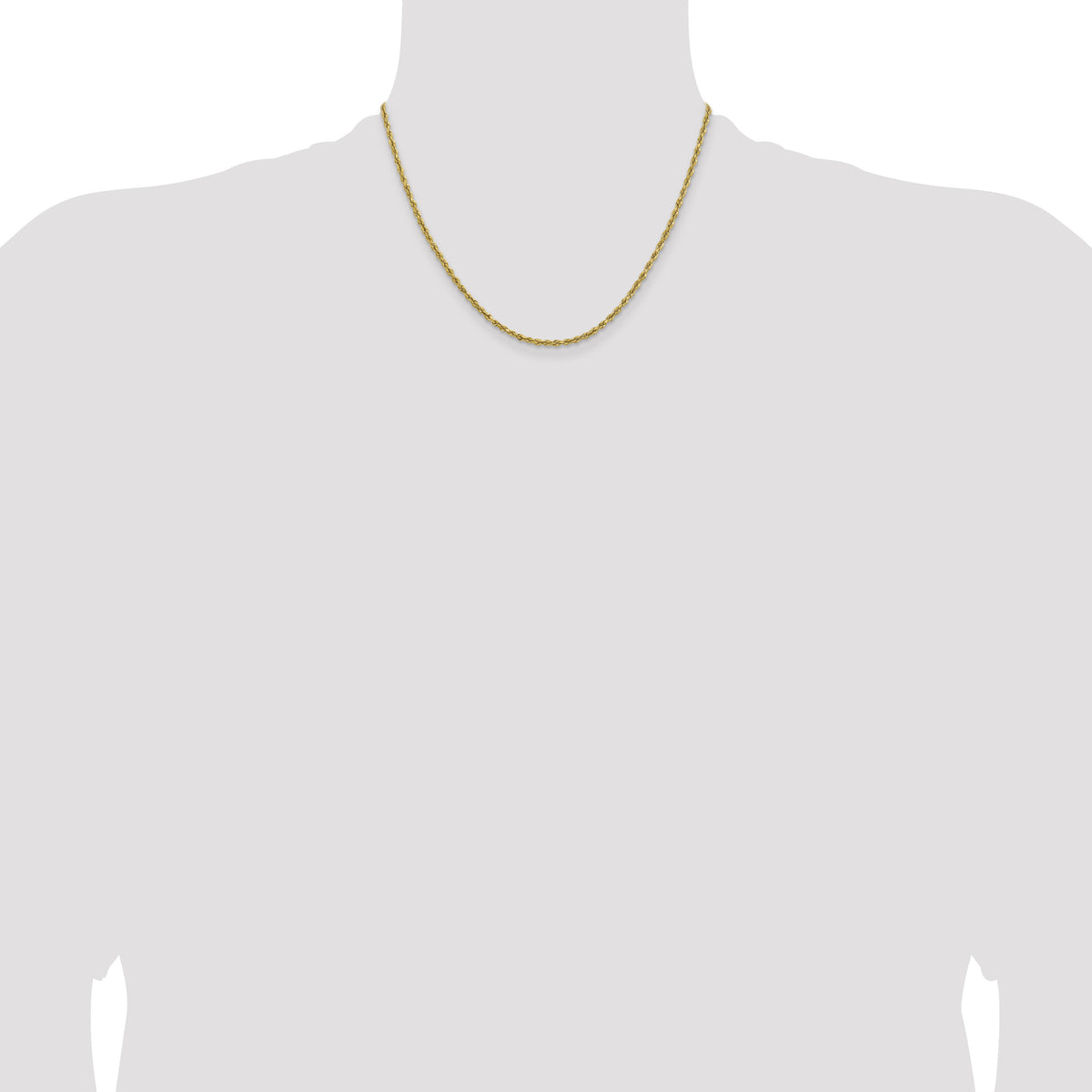 14k 2.3mm Lightweight D/C Rope with Lobster Clasp Chain-018HL-18