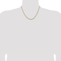 14k 2.3mm Lightweight D/C Rope with Lobster Clasp Chain-018HL-18