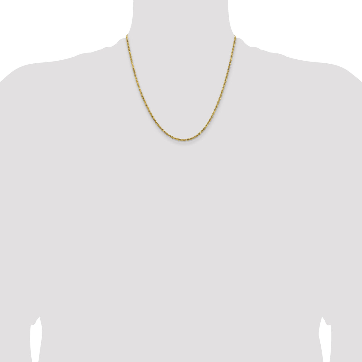 14k 2.3mm Lightweight D/C Rope with Lobster Clasp Chain-018HL-20