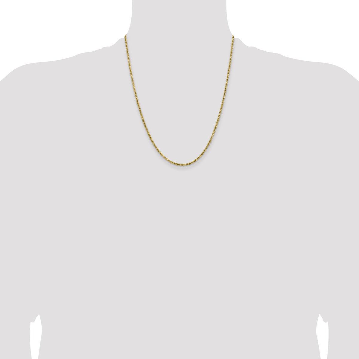 14k 2.3mm Lightweight D/C Rope with Lobster Clasp Chain-018HL-22