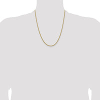 14k 2.3mm Lightweight D/C Rope with Lobster Clasp Chain-018HL-22