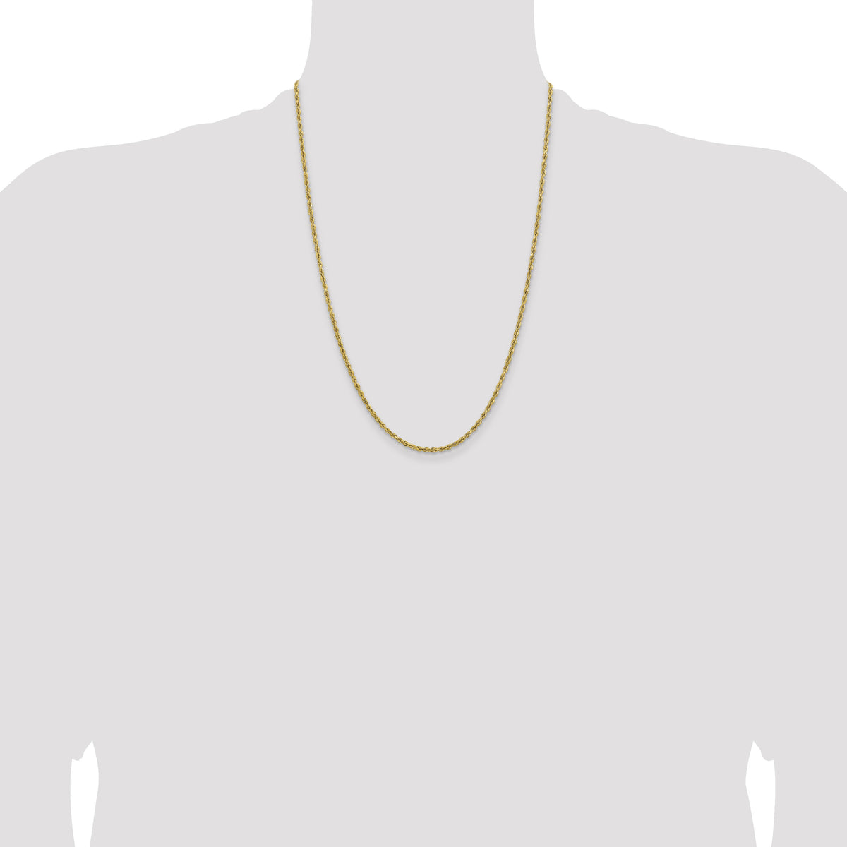 14k 2.3mm Lightweight D/C Rope with Lobster Clasp Chain-018HL-24
