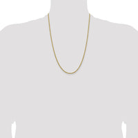 14k 2.3mm Lightweight D/C Rope with Lobster Clasp Chain-018HL-24