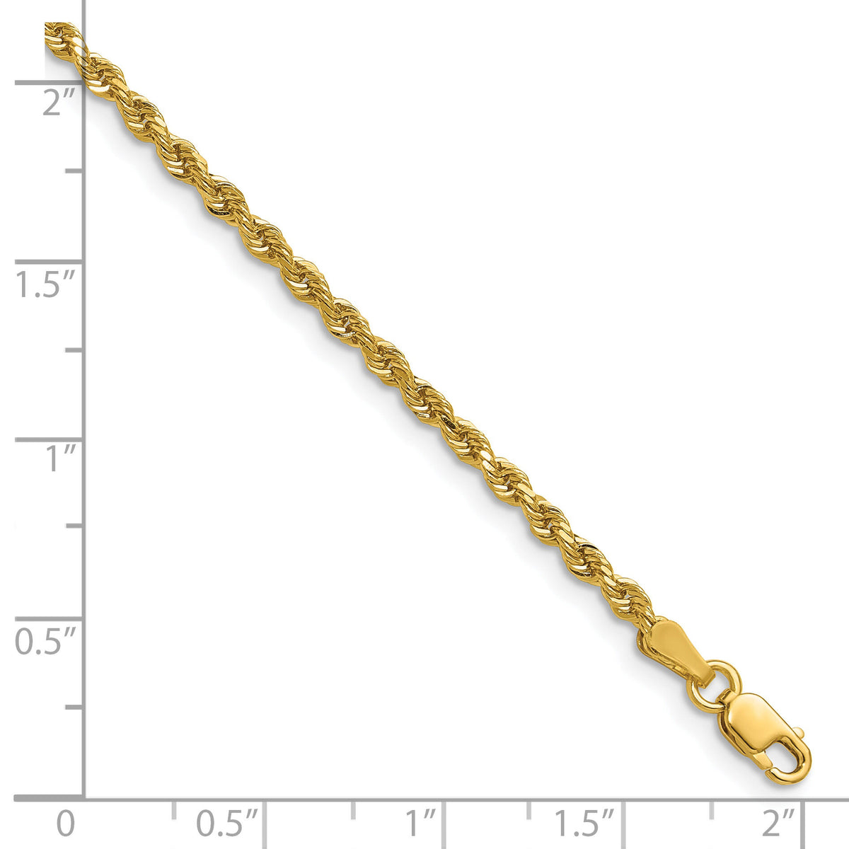 14k 2.25mm D/C Rope with Lobster Clasp Chain-018L-26