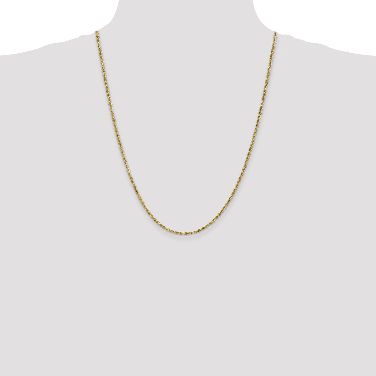 14k 2.25mm D/C Rope with Lobster Clasp Chain-018L-24