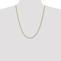 14k 2.25mm D/C Rope with Lobster Clasp Chain-018L-24