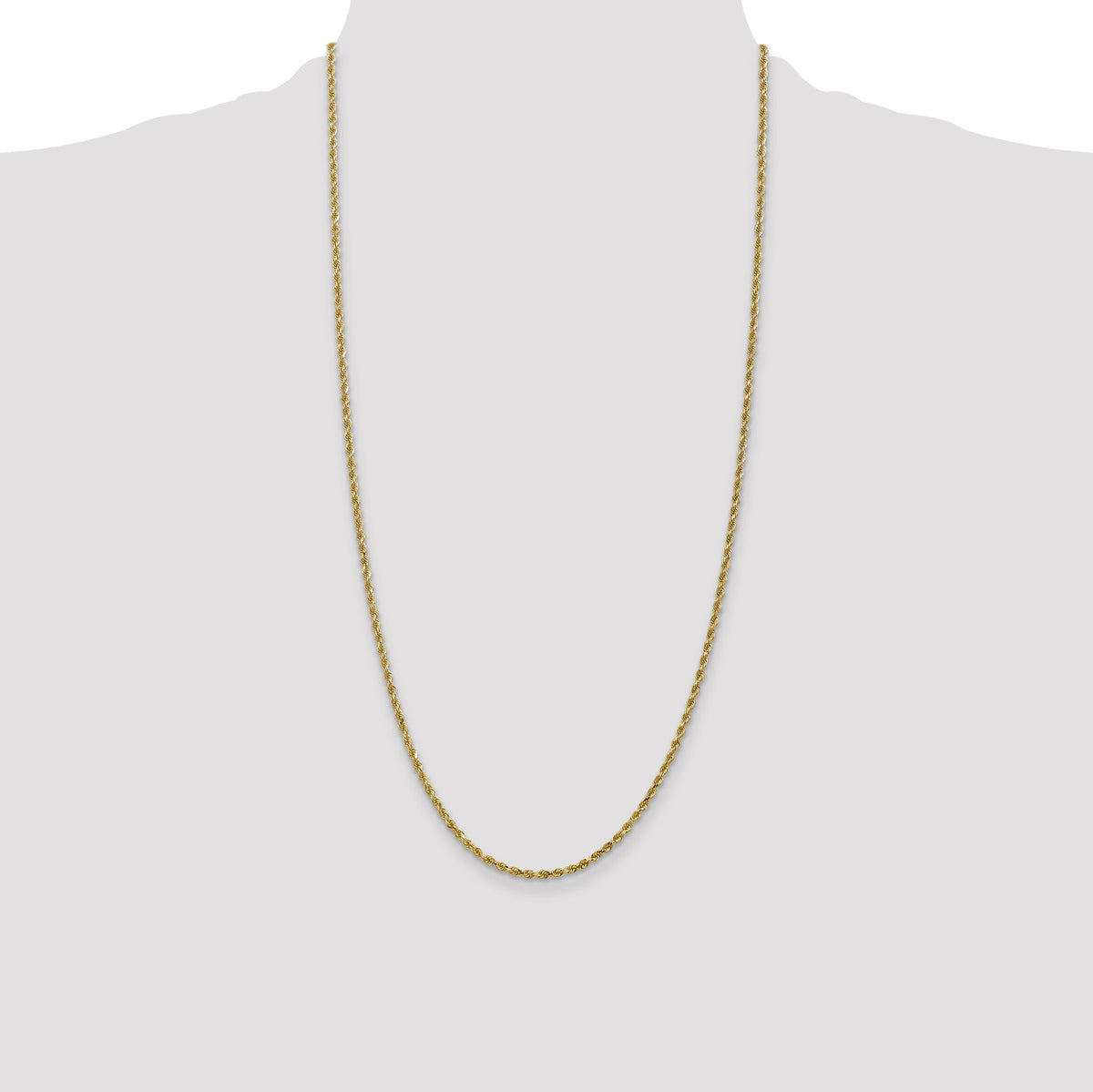 14k 2.25mm D/C Rope with Lobster Clasp Chain-018L-28