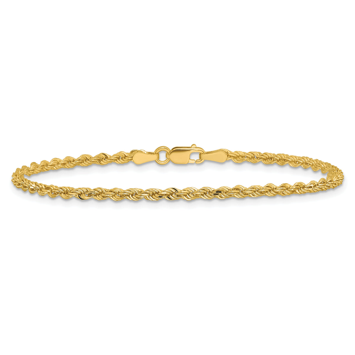 14k 2.25mm  Diamond-cut Rope Chain Anklet-018L-9
