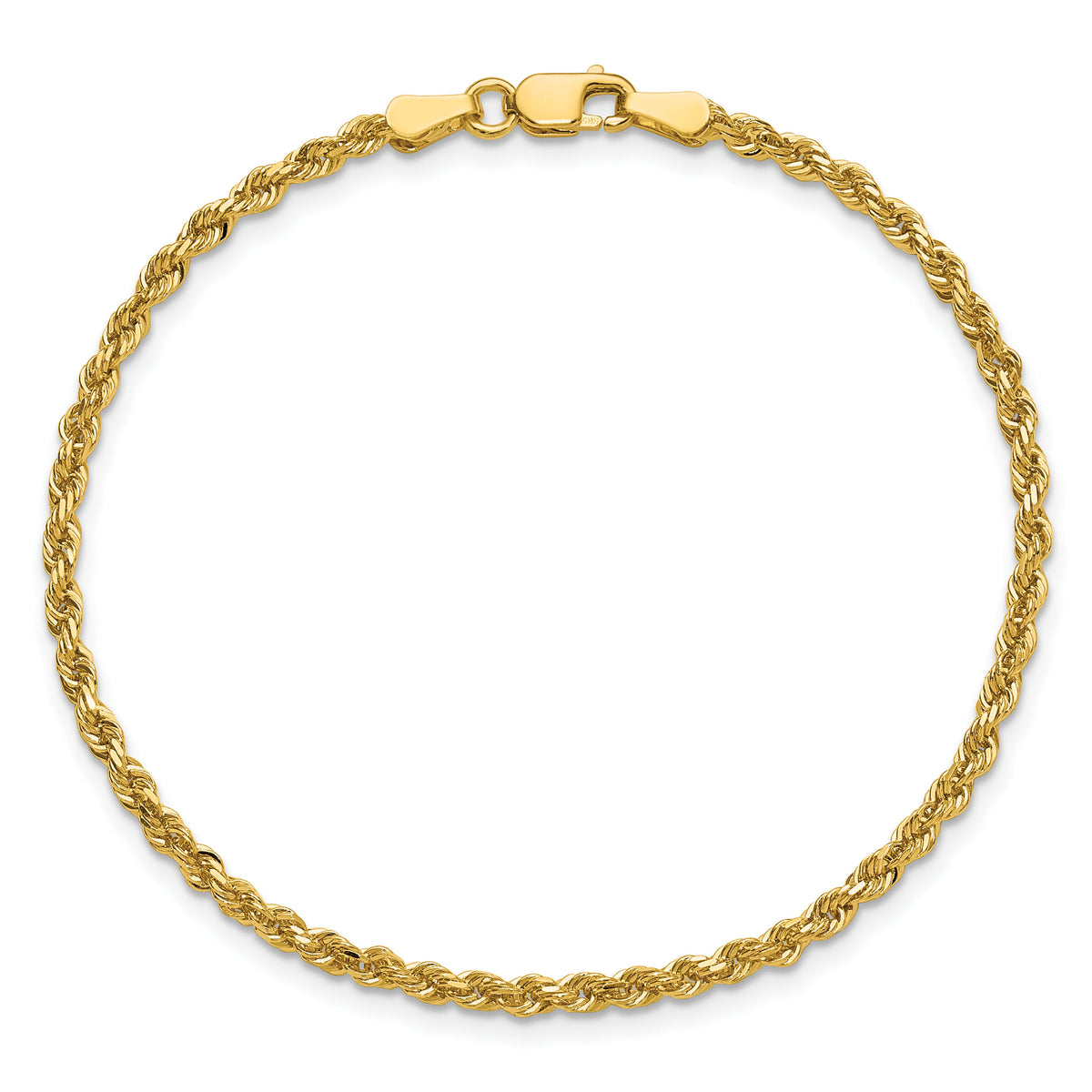 14k 2.25mm  Diamond-cut Rope Chain Anklet-018L-10