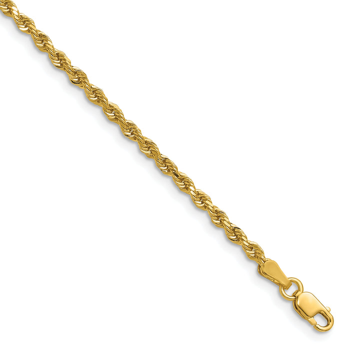 14k 2.25mm D/C Rope with Lobster Clasp Chain-018L-30