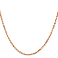 14k Rose Gold 2.25mm D/C Rope with Lobster Clasp Chain-018R-20
