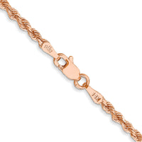 14k Rose Gold 2.25mm D/C Rope with Lobster Clasp Chain-018R-20