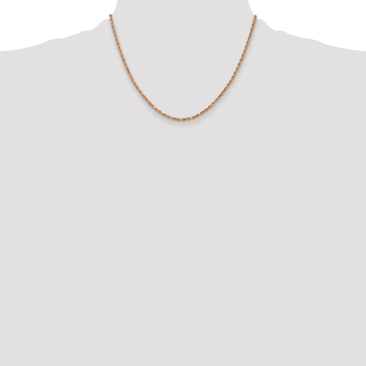 14k Rose Gold 2.25mm D/C Rope with Lobster Clasp Chain-018R-18