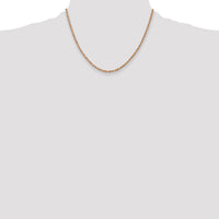 14k Rose Gold 2.25mm D/C Rope with Lobster Clasp Chain-018R-18