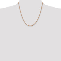 14k Rose Gold 2.25mm D/C Rope with Lobster Clasp Chain-018R-20