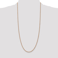 14k Rose Gold 2.25mm D/C Rope with Lobster Clasp Chain-018R-30