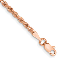 14k Rose Gold 2.25mm D/C Rope with Lobster Clasp Chain-018R-8
