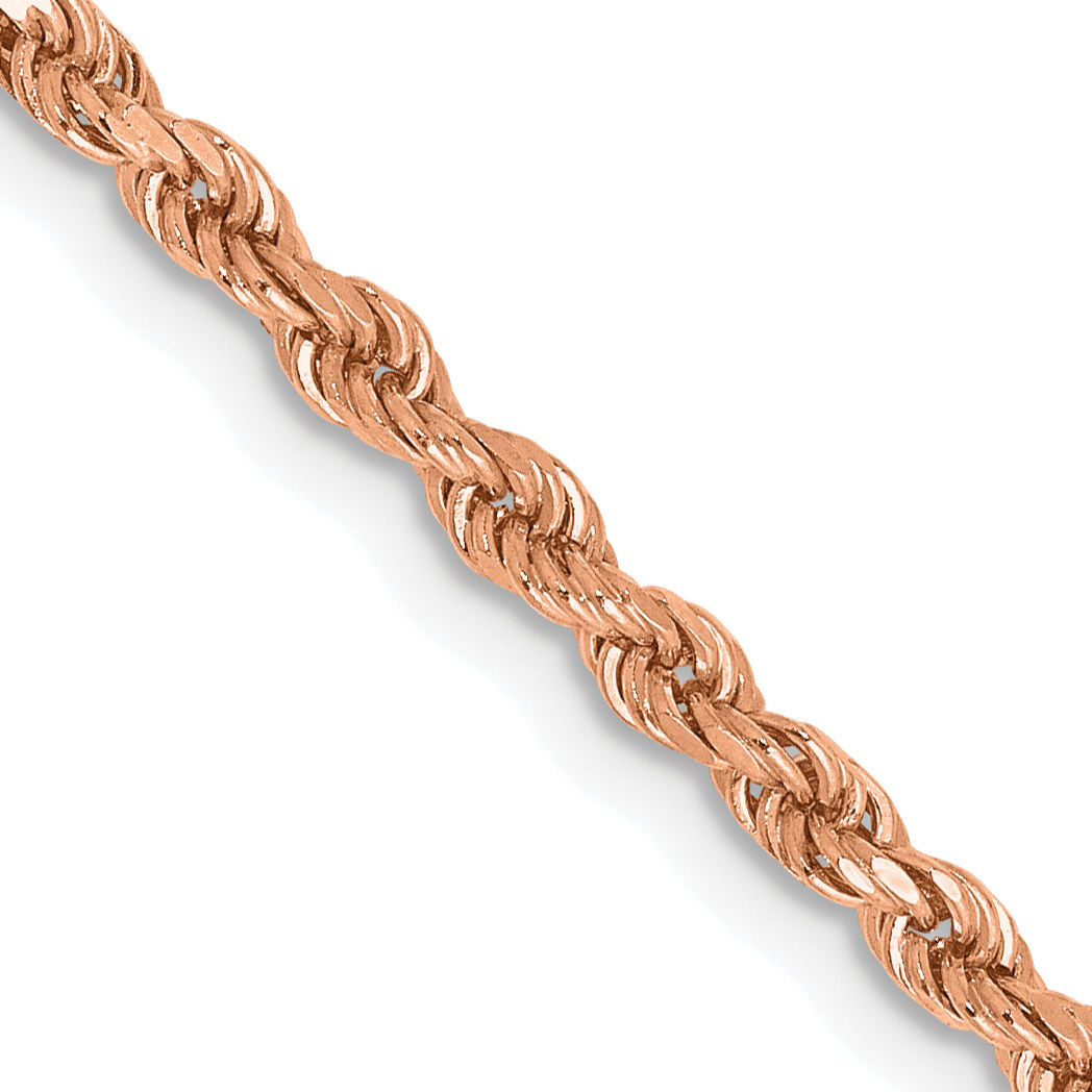 14k Rose Gold 2.25mm D/C Rope with Lobster Clasp Chain-018R-20