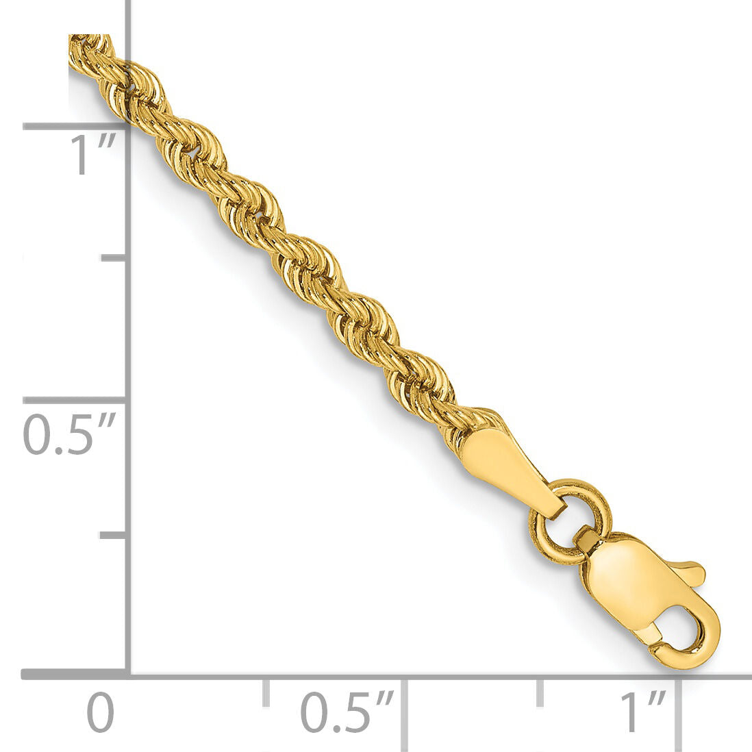 14k 2.5mm Regular Rope Chain-018S-8