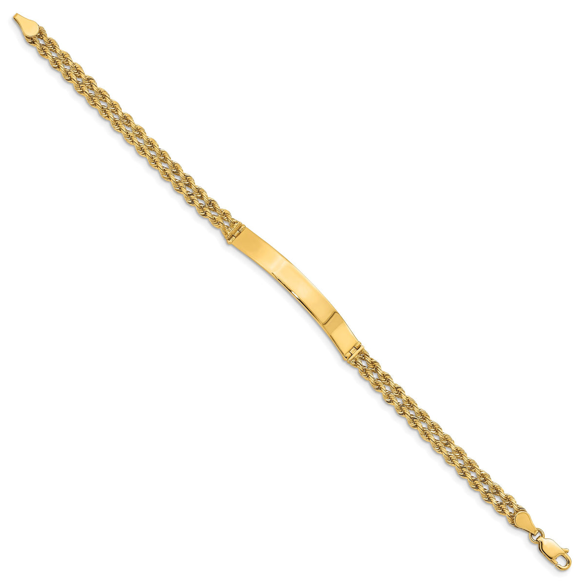 14k Two Strand Rope ID Bracelet-018SD-7