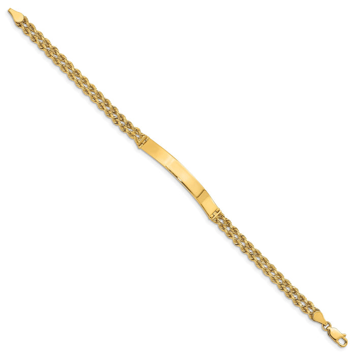 14k Two Strand Rope ID Bracelet-018SD-7