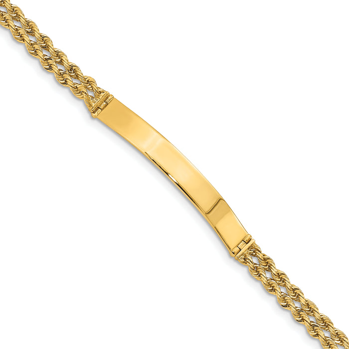 14k Two Strand Rope ID Bracelet-018SD-7