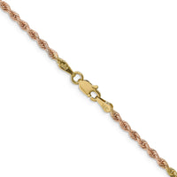 14k Tri-Color 2.5mm D/C Rope Chain-018TC-22