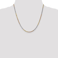 14k Tri-Color 2.5mm D/C Rope Chain-018TC-20