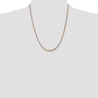 14k Tri-Color 2.5mm D/C Rope Chain-018TC-22