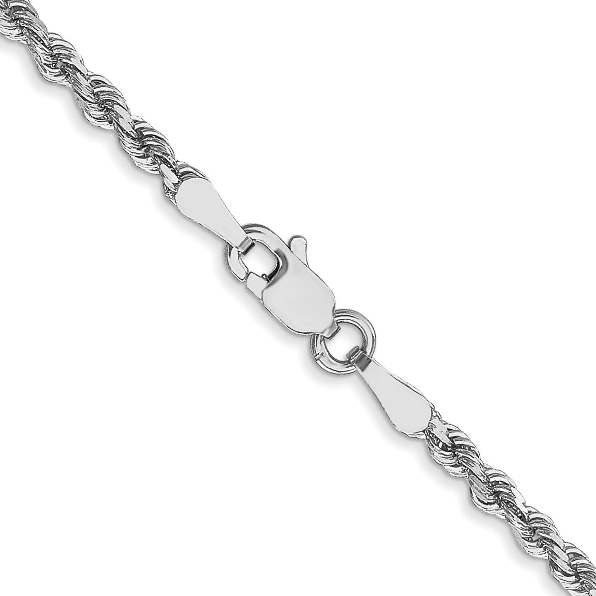14k White Gold 2.25mm D/C Rope with Lobster Clasp Chain-018W-26