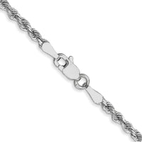 14k White Gold 2.25mm D/C Rope with Lobster Clasp Chain-018W-26